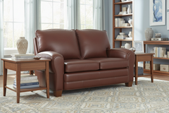 Orleans French Style 2 Cushion Leather Loveseat