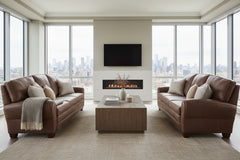Orleans 83.5 Inch Vintage Leather French Club Sofa