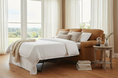 Oscar 90 Inch Traditional Leather Convertible Queen Sofa Bed