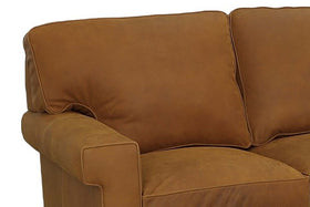 Oscar Transitional Two Cushion Leather Loveseat (Photo For Style Only)
