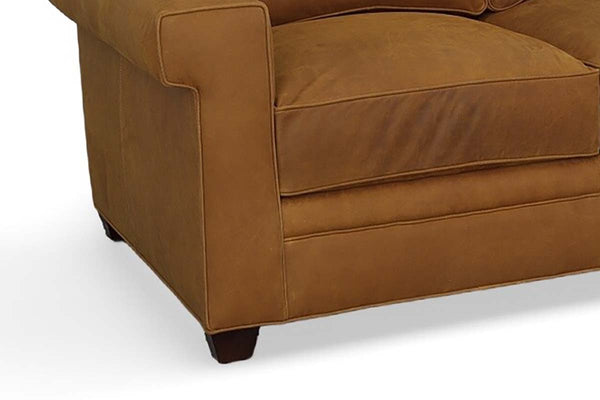 Oscar 90 Inch Transitional Three Cushion Leather Sofa