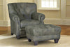 Image of Otis Leather Tufted Tight Back Accent Chair
