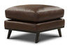 Image of Jude Mid-Century Modern Leather Pillow Top Foot Stool Ottoman