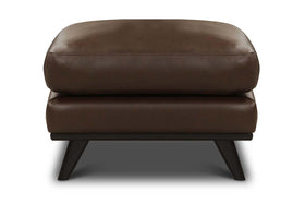 Jude Mid-Century Modern Leather Pillow Top Foot Stool Ottoman