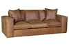 Image of Otto 98 Inch Modern Leather Pillow Back Sofa - Embrace The Finest In Comfort And Quality