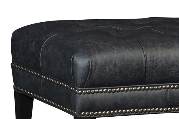 Owen Tufted 36", 42" Or 46" Inch Rectangular Leather Ottoman (3 Sizes Available)