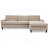 Image of Ellie Fog 103 Inch "Quick Ship" Biscuit Back Reversible Chaise Sofa