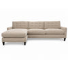 Image of Ellie Fog 103 Inch "Quick Ship" Biscuit Back Reversible Chaise Sofa