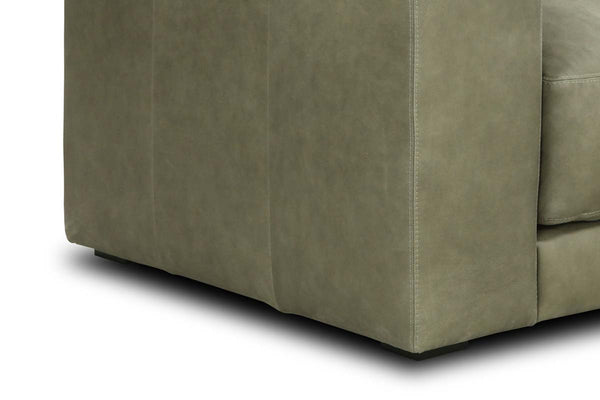 Palmer Modern Track Arm Leather Club Chair & 1/2