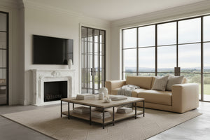 Palmer Modern Leather Track Arm Sofa Collection