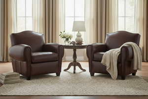 Parisian Leather Moustache Back Club Chair
