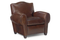 Parisian Camel Back Leather Reclining Chair