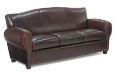 Parisian 85.5 Inch Art Deco Reproduction Leather Sofa