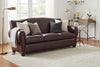 Parisian 85.5 Inch Art Deco Reproduction Leather Sofa