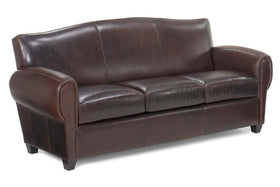 Parisian Leather Loveseat w/ Moustache Back