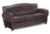 Image of Parisian 85.5 Inch Art Deco Reproduction Leather Sofa