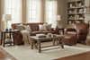 Image of Parker Leather Manhattan Style 3 Piece Living Room Sofa Set