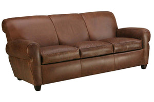 Parker 83.5 Inch Vintage Leather Cigar Club Sofa Like The Manhattan