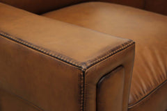 Patton Modern Track Arm Leather Club Chair