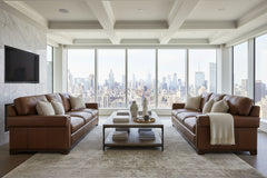 Patton 91 Inch Modern Leather Track Arm Sofa