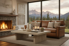 Patton 91 Inch Modern Leather Track Arm Sofa