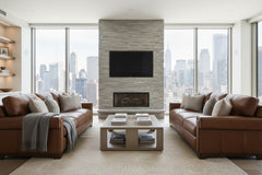 Patton 91 Inch Modern Leather Track Arm Sofa