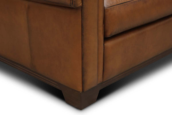 Patton Modern Leather Track Arm Sofa Collection