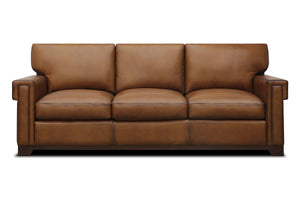 Patton Modern Leather Track Arm Sofa Collection