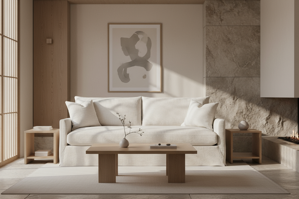 Paulette 89 Inch "Quick Ship" Slipcovered Sofa