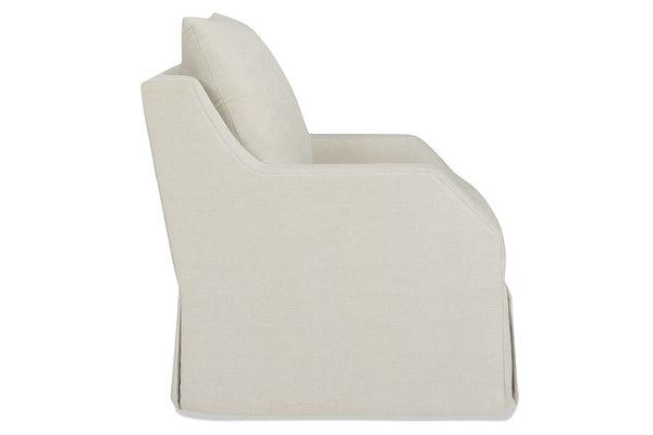 Paulina 8-Way Hand Tied Fabric 360 Swivel Pillow Back Accent Chair With Skirt