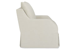 Paulina 8-Way Hand Tied Fabric 360 Swivel Pillow Back Accent Chair With Skirt