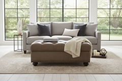 Paxton STORAGE Tufted 36", 48", 56", Or 65" Inch Rectangular Leather Ottoman (4 Sizes Available)