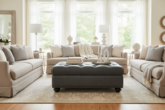 Paxton Tufted 36", 48", 56", Or 65" Inch Rectangular Leather Ottoman (4 Sizes Available)