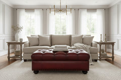 Paxton Tufted 36", 48", 56", Or 65" Inch Rectangular Leather Ottoman (4 Sizes Available)