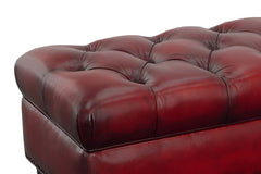 Paxton Tufted 36", 48", 56", Or 65" Inch Rectangular Leather Ottoman (4 Sizes Available)