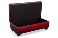 Paxton STORAGE Tufted 36", 48", 56", Or 65" Inch Rectangular Leather Ottoman (4 Sizes Available)