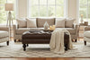 Image of Penn 42 Inch Rectangular Button Tufted Ottoman With Turned Legs