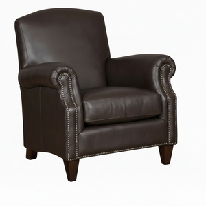 Percy "Ready To Ship" Leather Club Chair And Ottoman COMBO (Photo For Style Only)