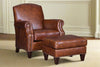 Image of Percy Leather Tight Back Accent Chair