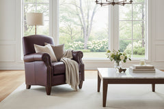 Percy Leather Tight Back Accent Chair