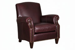 Percy Leather Tight Back Accent Chair