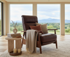 Image of Peter Mid-Century Modern Leather And Wood Recliner Chair