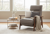 Image of Peter Mid-Century Modern Leather And Wood Recliner Chair