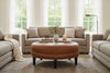 Peterson 36", 42" Or 46" Inch Round Leather Ottoman (3 Sizes Available)
