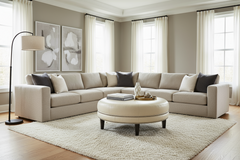 Peterson 36", 42" Or 46" Inch Round Leather Ottoman (3 Sizes Available)