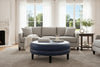 Peterson 36", 42" Or 46" Inch Round Leather Ottoman (3 Sizes Available)