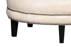 Peterson 36", 42" Or 46" Inch Round Leather Ottoman (3 Sizes Available)