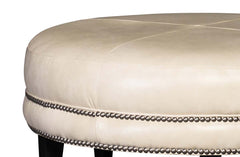 Peterson 36", 42" Or 46" Inch Round Leather Ottoman (3 Sizes Available)