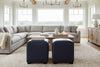 Peyton 18.5 Inch Square Leather Upholstered Cube Ottoman