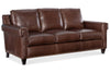 Image of Phillip 82 Inch Transitional Three Cushion Pillow Back Leather Sofa